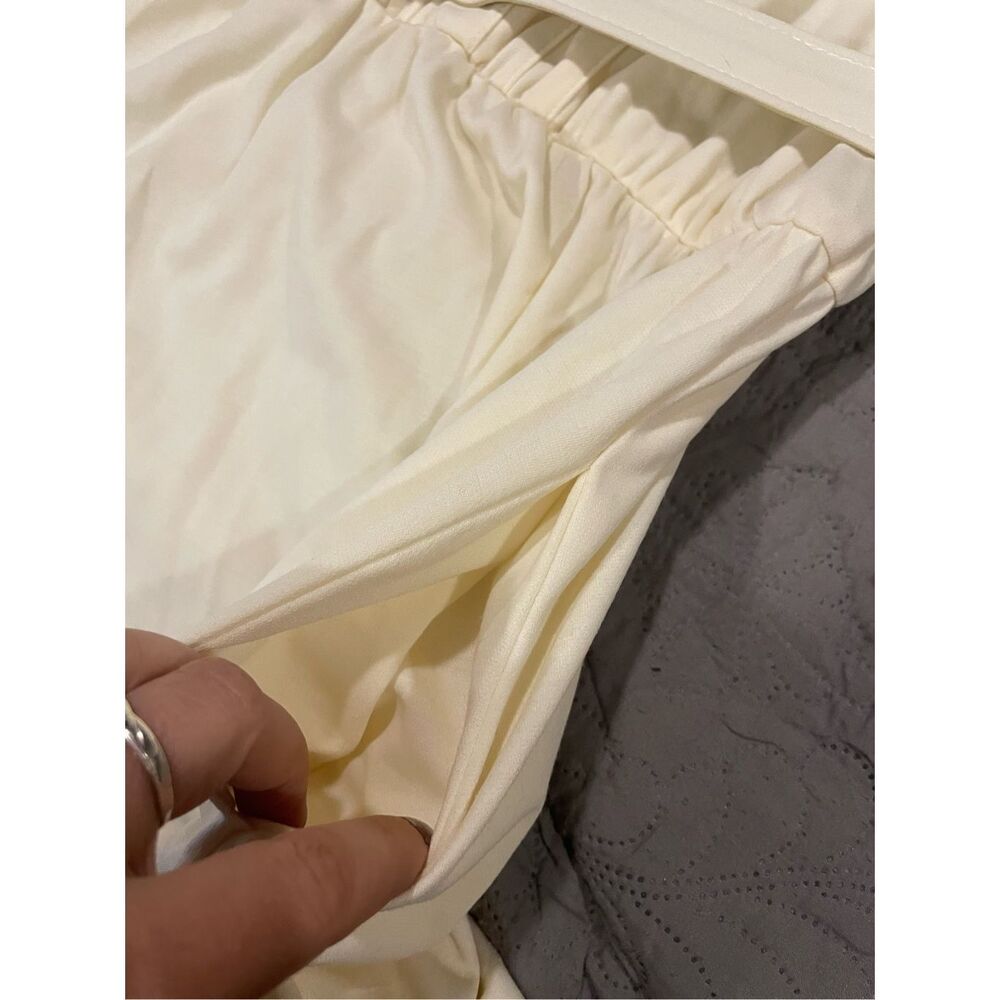 Sunshine Starshine Cream Vintage 1970’s Prairie Cottagecore High Collar Belted W - Picture 11 of 11